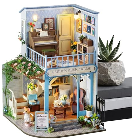 dzqad Kit Maison de Miniature,Kit de Construction Miniature de Maison de en Bois,Décoration Jouets en Bois Artisanaux - pour Femmes Famille Amis Adolescents