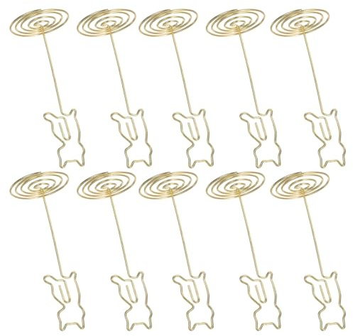 DEARMAMY 10 pièces Porte-cartes Métal pour Table Support Numéro de Table Résistant et Polyvalent pour Mariages Restaurants et Bureau Clip Mémo pour Photos et Notes