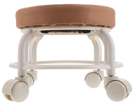 BIUDECO Tabouret De Pédicure en Cuir PU Tabouret Roulant Pivotant pour Spa en Cuir PU pour Spa Siège Bas À roulettes
