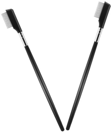 DECOMELODY Lot de 2 Peignes à Cils en Acier Manche Droit Brosses Séparatrices pour Extensions de Cils Outil Professionnel Usage Maison et Salon