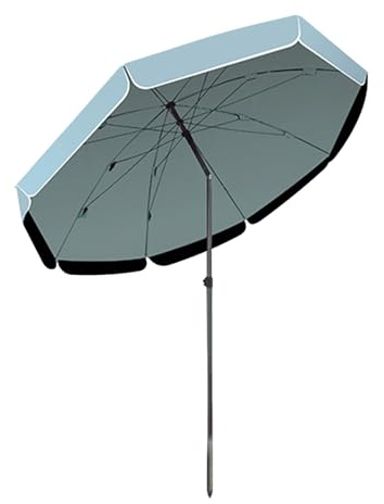 Adjustable Outdoor Umbrella 2m/3m | Round Patio Parasol with 45° Tilt | UV Protection Waterproof Canopy | Sunshade for Garden Balcony Beach (Blue)