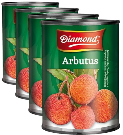 DIAMOND Arbutus ligeramente endulzado, para ensaladas de frutas exóticas y batidos - 1 x 540 ml (Paquete de 4)