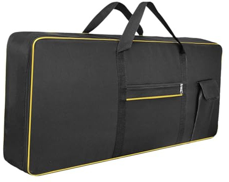 wueiooskj 61 Tasten Keyboardtasche: Wasserdichte, robuste Tasche für E Pianos mit komfortablen Tragemöglichkeiten, Gelb