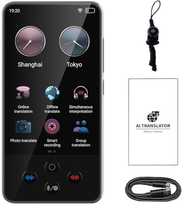 Ejoyous Appareil de Traduction de Langue avec écran Tactile de 3,97 Pouces Appareil de Traduction en Temps Réel 138 Langues 19 Langues Hors Ligne Photo 5MP pour l'apprentissage des Voyages