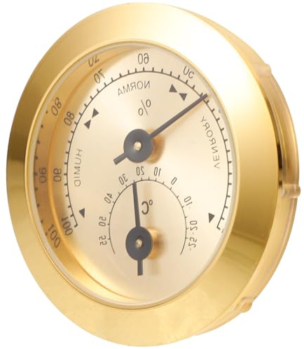 Operitacx Mini Hygrometer for Violin Case and Guitar Moisture Meter with Humidity Monitoring and Easy Installation, Zinc Alloy and Abs Material, Suitable for Instrument Care and Musician Use