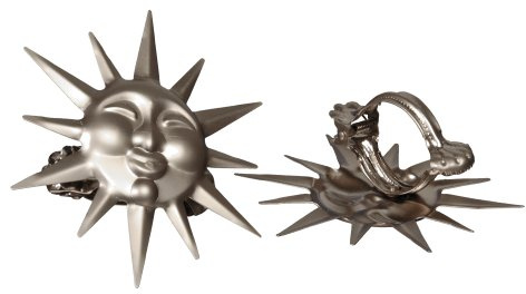 Donauklammern Motiv Sonne, silber matt 2 Stück