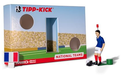 TIPP-KICK Spiel Frankreich Box Set | Fußballspiel mit Fußball-Figur, Soundchip mit französischer Hymne & Torwandbox, für spannende Matches, Geschenkidee für Fans