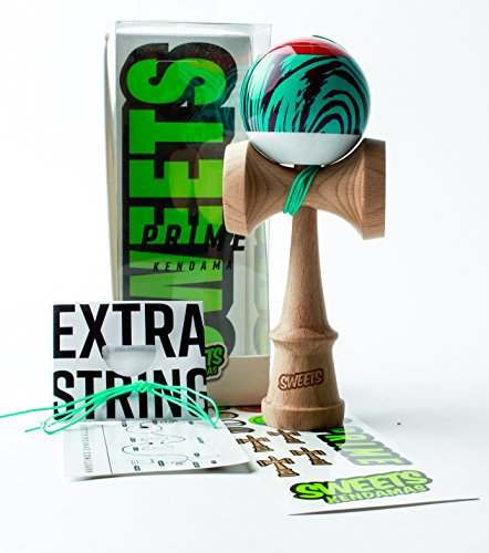 Sweets Kendamas Grain Split 2.0 Prime Kendama, Premium-Skill-Spielzeug, Extra-String-Zubehör, Geschenkpaket (Laser Tag)