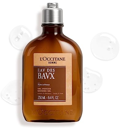 L'OCCITANE Homme Eau des Baux 2 in 1 Shampoo & Shower Gel 250ml | Rugged & Woody Scent | Vegan & 99% Readily Biodegradable | Luxury & Clean Men's Beauty Hair & Body Wash for All Hair & Skin Types
