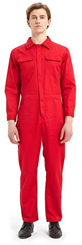 TOPTIE Tuta Posteriore da Uomo in Twill a Maniche Lunghe con Zip Frontale da 8,5 Once