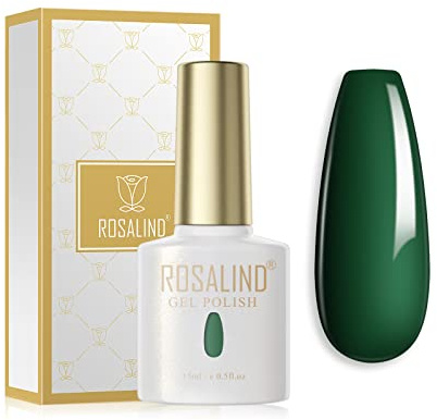 ROSALIND Smalto Semipermanente per Unghie Verde Colori, 15ml UV LED Soak Off Smalti Semipermanenti per Unghie Gel Polish Manicure Nail Art