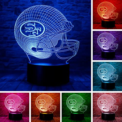 Cute Football Rugby Helmet Shape 3D LED Visual Sleep Night Light