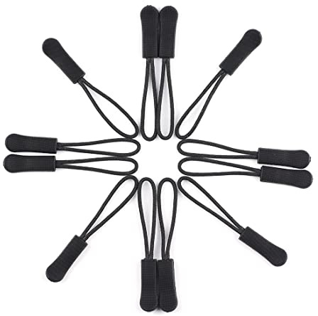 Tirador de cremallera, 30 piezas, negro, tirador de nailon, reparación de cremalleras, tirador de repuesto de cremalleras para cremalleras en ropa deportiva, mochilas, chaquetas, bolsos, juego