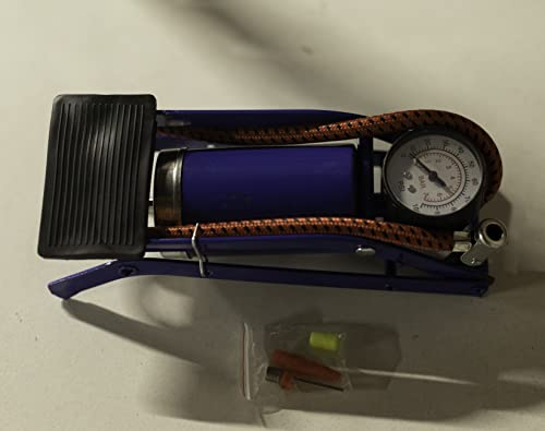 Garden Mile Portable Foot Pump Single Cylinder Footpump Heavy Duty Pump For Bike Tyres Air Pump with 100 PSI for Football Balls Air Pumps with Pressure Gauges