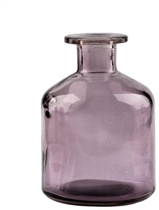 Bicuzat Glattes Gesicht, klare Glasvase für Blumen, Knospenvase, Hydrokultur-Übertopf für Zuhause, Büro, Zimmer, Party-Lila-Kurz