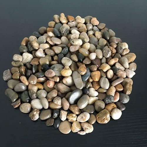 1Buy UK 1kg Assorted Coloured Natural Decorative Stones Pebbles Craft Table Decoration Pot Vase Fillers Garden Weddings Rocks Aquarium (Natural Small)