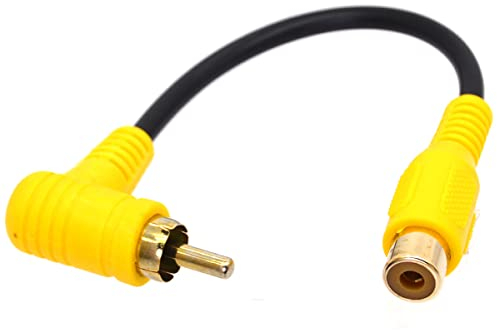 HUHANGGod Cavo di prolunga RCA da 90 gradi, connettore RCA ad angolo retto maschio a femmina, per home theater, subwoofer, HDTV e DVD, 15 cm (maschio da 90 gradi a femmina)