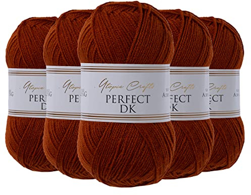 Utopia Crafts DK Double Knitting Yarn 5X 100g (Cherry Wood)