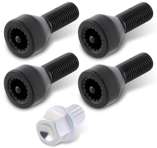 AUTOKAY 36136786419 Set of 5 Locking Wheel Nuts Bolts Nuts Set and Master Key Fits for BMW 1/3/5/6 Series M12 x 1.5
