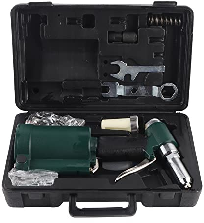 Air Rivet Gun Set, Heav y Duty Industrial Air Hydraulic Rivet Gun Pneumatic Riveter Kit Set, 2.4-4.8mm Pneumatic Tool Air Riveter