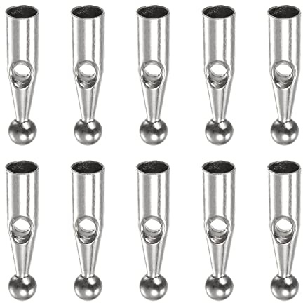 sourcing map 10uds Paraguas Cola Cabeza Cuentas 4mm Agujero Diámetro 21mm Longitud Metal Paraguas Componentes para Recto Paraguas Cubierta Piezas, Plateado Tono