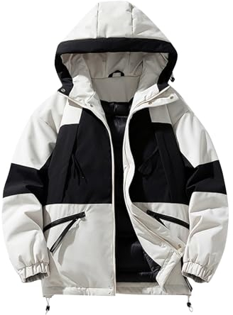 SHE.White Fahrradponcho Herren Wasserdicht Ledermantel Arbeits Herren Jacke Herren Steppjacken Herren Steppjacke Übergangsjacke Puffer Jacke Jungen Zip Hoody Thermojacken(Khaki, XL)