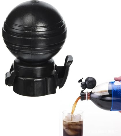 ZEACCT 1 Piezas Tapa de Botella de Refresco, Tapa de Bomba de Aire de Bebida Carbonatada de Silicona, Tapa Protector de Botella de Refresco, para Refrescos, Cerveza, Jugo - Negro