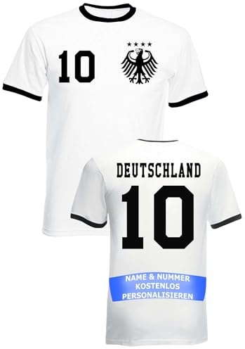 Herren T-Shirt Deutschland Trikot WM 2026 Fanartikel Personalisiert mit eigenem Namen + Nummer