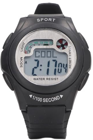 Brrnoo Digitale wasserdichte Sportuhr - Unisex-Multifunktionsuhr mit Kautschukarmband, Stoppuhr, Dual-Zeitanzeige für Outdoor-Aktivitäten