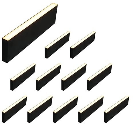 LUMENGY Slim Paver Light 0.5x8 Inch (0.55x7.87), for Driveway, Pathway, Walkway and Paver Borders, 2700K Glare-Free Linear Lighting, IP67 Waterproof, 12V, Drive-Over Rated, 12-Pack