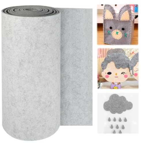KYYGKY Filzmatte Filzunterlage 30cm x 300cm Filzplatten Filzrolle Filzstoff Filz Meterware Filzrolle Grau Matten Bastelfilz 3mm Filzmatten zum Zuschneiden Polyester Filz Basteln für DIY Projekte