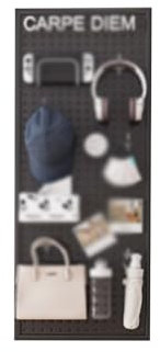 Kit de Panneaux perforés pour Montage Mural, Grand Panneau perforé en métal pour Chambre à Coucher, Cuisine, Garage, buanderie, Salle de Bain (Noir, 40 x 100 cm)