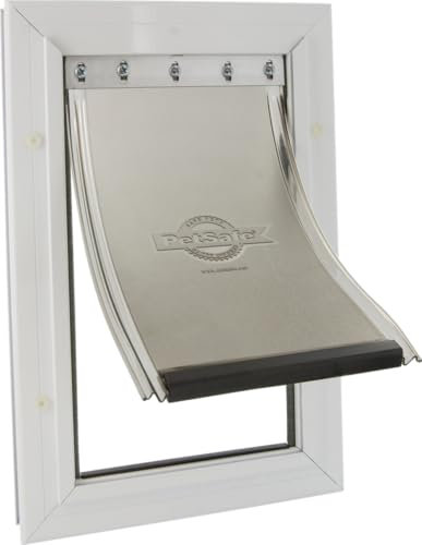 PetSafe, Haustiertür aus weißem Aluminium, praktisches Design, einfache Installation, verstärkte Sicherheit, Maße 32,6 x 50,2 cm, Farbe Weiß, Modell Staywell