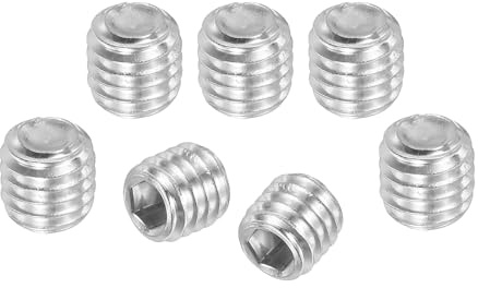 PATIKIL 120 Stück Madenschraube M6 x 4mm, 304 Edelstahl Madenschrauben Set für Türklinken Halterung Möbel Lampen Wasserhahn Reparaturen, Silber Innensechskant Gewindestifte Schrauben Set