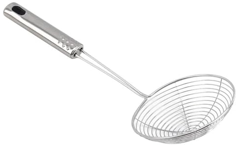 Écumoire en acier inoxydable pour araignée - Louche en acier inoxydable - Ustensile de cuisine - Ustensile de cuisine (31 x 11 cm)