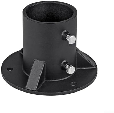 Zilimontt Base rotonda con flangia per palo per recinzioni, flangia da pavimento nera, 7,6 cm, montaggio in cemento, per recinzioni, lampioni, cassette postali (78 mm)