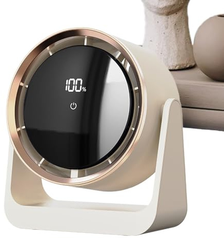 Ventilador de escritorio, silencioso ventilador de mesa recargable por USB, potente potenciador de aire personal con luces nocturnas, ventilador montado en la pared para dormitorio, oficinas, niños