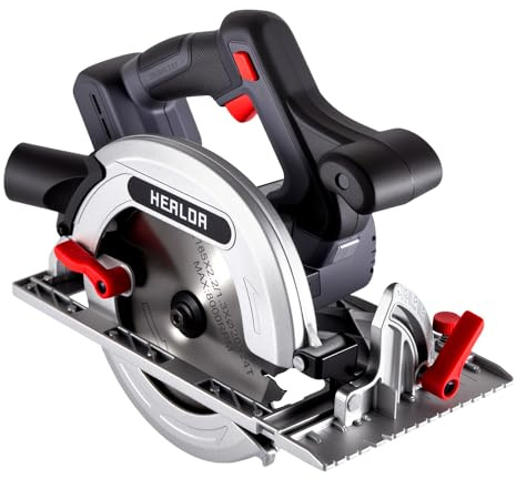 Cordless Circular Saw, Portable Table Saw Compatible with Dewalt 20V Battery, Power Mini Circular Saw with 7-1/4-Inch Blade, 5600RPM, Adjustable 0-57° Max Angle for Wood Cutting Tools (No Battery)
