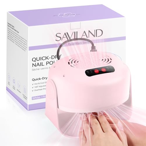 Saviland Schnelltrocknender Nagellacktrockner 600 W – Kühl- und Heizmodus dual, leistungsstark, schnell trocknend