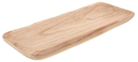 Healifty Frutero Decorativo de Madera Bandeja Rectangular para Servir Bandeja de Madera para Encimera de Cocina para Dulces Frutas y Aperitivos Estilo Rústico
