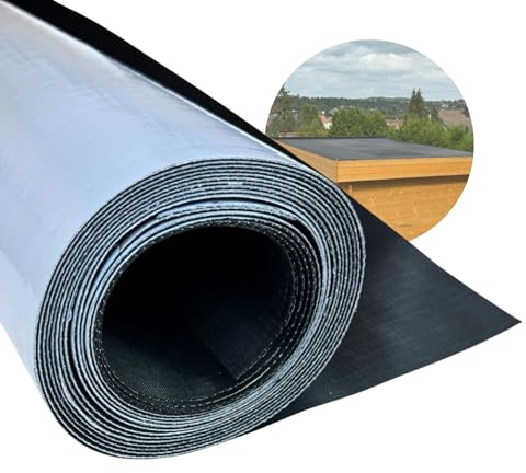 Membrane EPDM Autocollante Toiture – Toit Plat, Abri de Jardin, Carport | 1,3 mm avec renfort fibreux, pose sans colle ni chalumeau. Résiste UV, gel et ozone. Découpe sur mesure, noir.