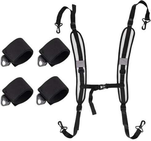Lyreh Correas Mochila Ajustables para Silla Playa, Bandas Hombro Reemplazo con Cinta Adhesiva para Mochilas Camas Plegables Camping y Equipo de Exterior (Gris)