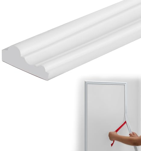 6m x 32mm Peel and Stick Wall Moulding Trim, Flexible Self-Adhesive Decorative Strip, Dado Rail Chair Rail for Mirror Frame, Cabinet Border, Wall Edging & Home Decor (32mm)