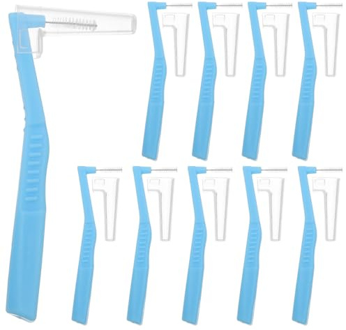 HONITANO 10 st interdentalborstar för tandställning: 2,5 mm L-formade interdentalborstar för djuprengöring mellan tänderna - Vinklad tandtråd med halkfritt handtag - Munhygienverktyg