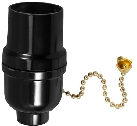 SHINEOFI Portalámparas de Techo E27 con Cadena de Tracción, Base de Lámpara con Interruptor de Tiro, Disipación de Calor, Compatible para Uso Residencial y Comercial