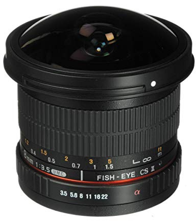Rokinon HD8M-NEX 8 mm f/3.5 HD Fisheye-objektiv med avtagbar huva för Sony E-Mount DSLR