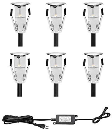 7 Colors, Edelstahl 'enterre Lampe Ø15 mm LED IP67 Wasserdicht Weg Treppe Terrasse 6 LED blau