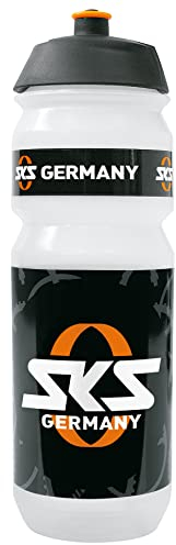 SKS GERMANY LOGO BOTTLE LARGE Gourde de 750 ml au design SKS GERMANY (accessoire de vélo pour tous les porte-bidons courants, valve push-pull anti-fuite, forme ergonomique, bouchon amovible)