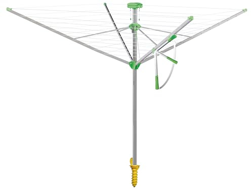 JUWEL Wäschespinne Novaplus 600 Lift (für 5-6 Wäscheladungen, Wäscheschirm mit Schutzhülle, Einhand-Automatik, stufenlose Höhenverstellung) 30091, Silber