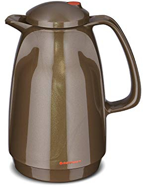 ROTPUNKT Isolierkanne 220 Bella 1,0 l | Zweifunktions-Drehverschluss | BPA-frei - gesundes Trinken | Made in Germany | Warm + Kalthaltung | Glaseinsatz | Shiny Nougat